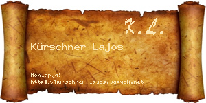 Kürschner Lajos névjegykártya